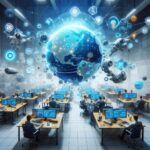 An illustration depicting recraft.ai's innovative AI technology and 3D solutions revolutionizing B2B software development.