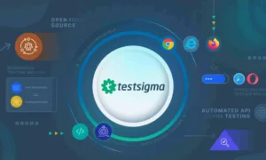 The logo of Testsigma, a leading test automation platform.