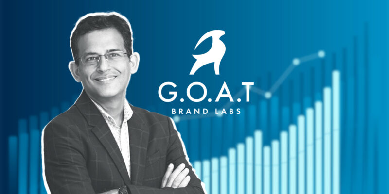 Goat Brand Labs logo with $21M funding visualization