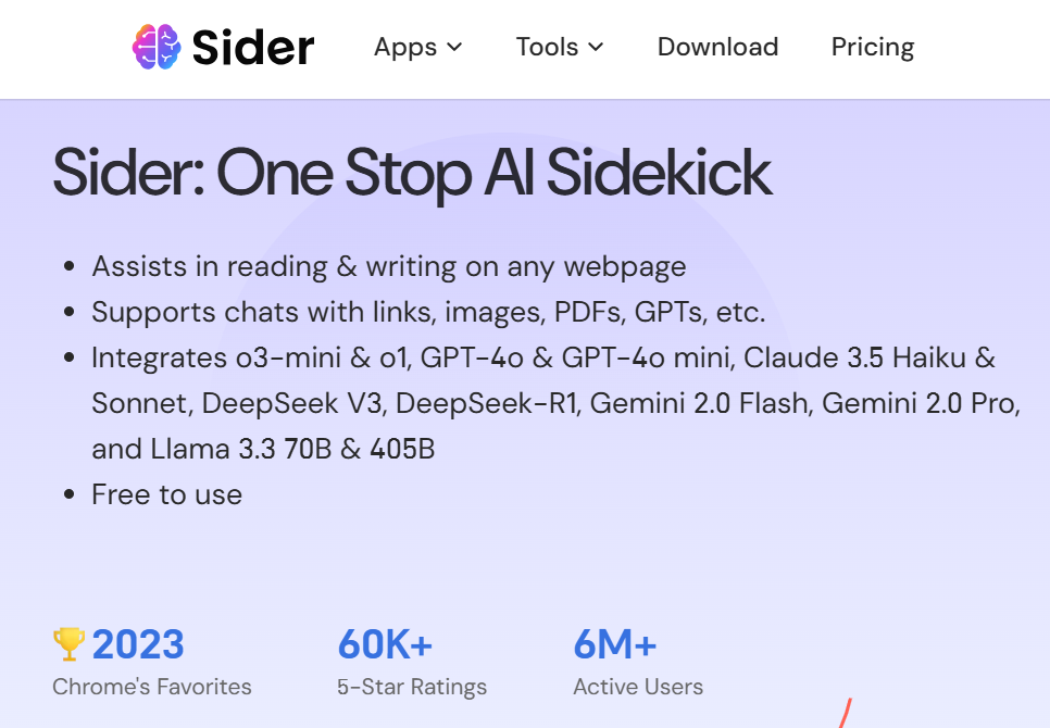 Sider platform interface showcasing innovative tools for startup growth